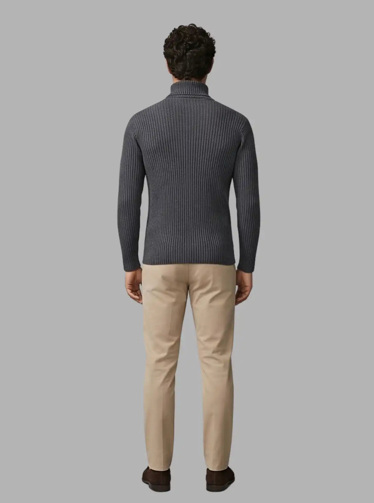 Men’s Charcoal Turtle Neck Sweatshirt – Warm & Stylish | Boer & Fitch