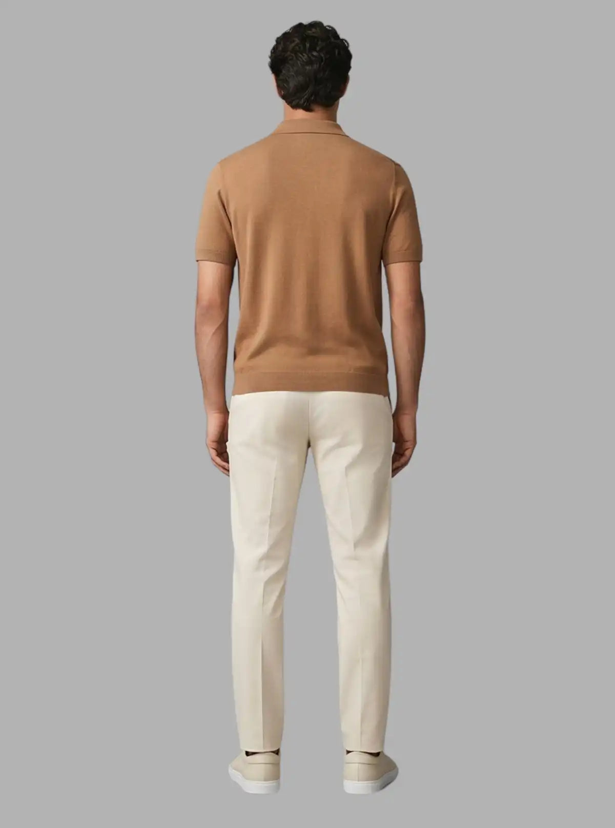 Boer & Fitch Men’s Walnut Cotton Piqué Polo T-Shirt