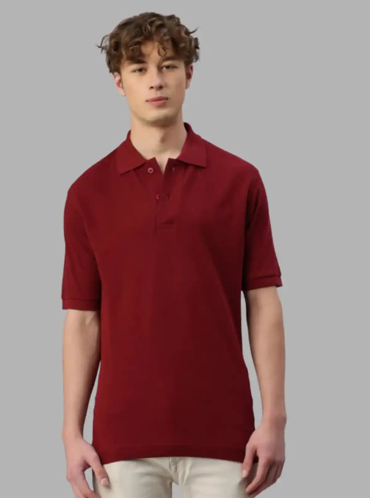 Men’s Burgundy Polo T-Shirt with Collar & Cuff | 100% Cotton Piqué Knit | Boer & Fitch
