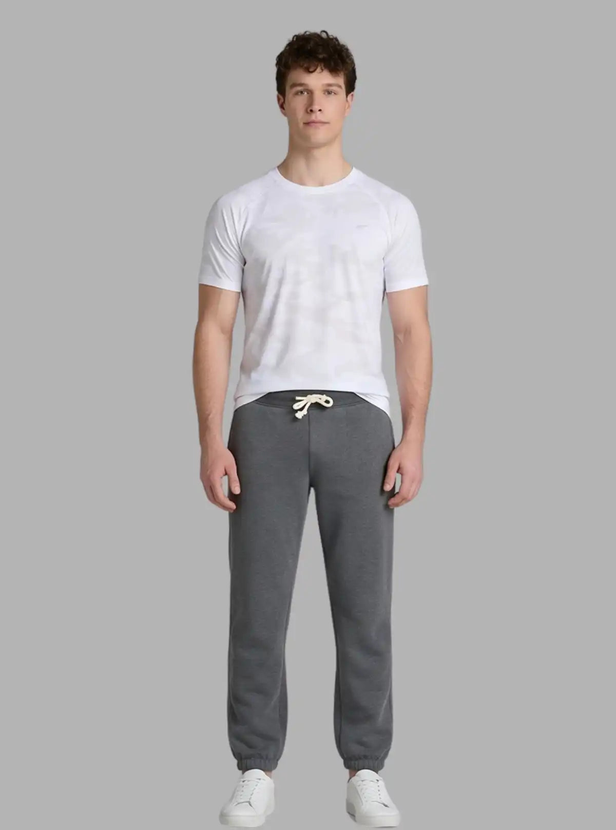 Men’s Charcoal Melange Cuffed Joggers – Sleek, Smart & Comfortable