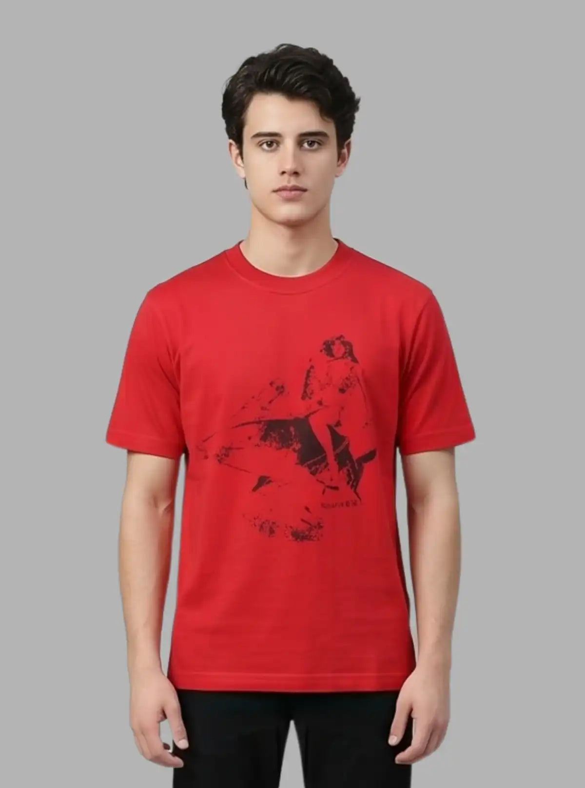 Red Shark Print T-Shirt for Men – Casual Streetwear by Boer and Fitch