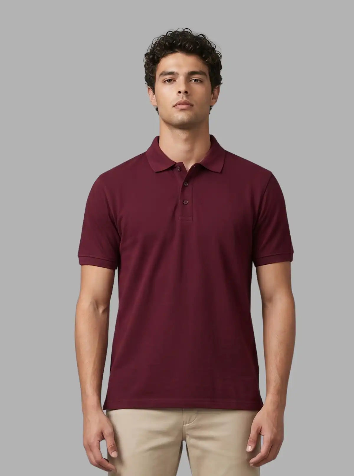 Men’s Burgundy Polo T-Shirt with Collar & Cuff | 100% Cotton Piqué Knit | Boer & Fitch
