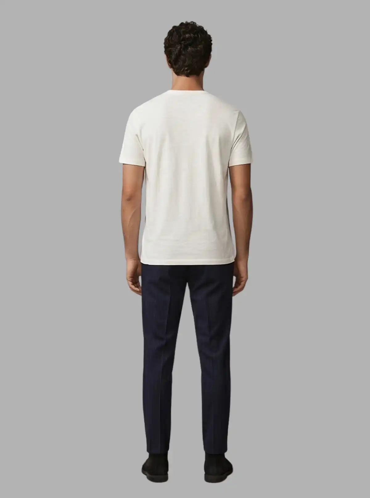 Men's White Slub Jersey Crew Neck Cotton Short Sleeve T-Shirt by Boer and Fitch