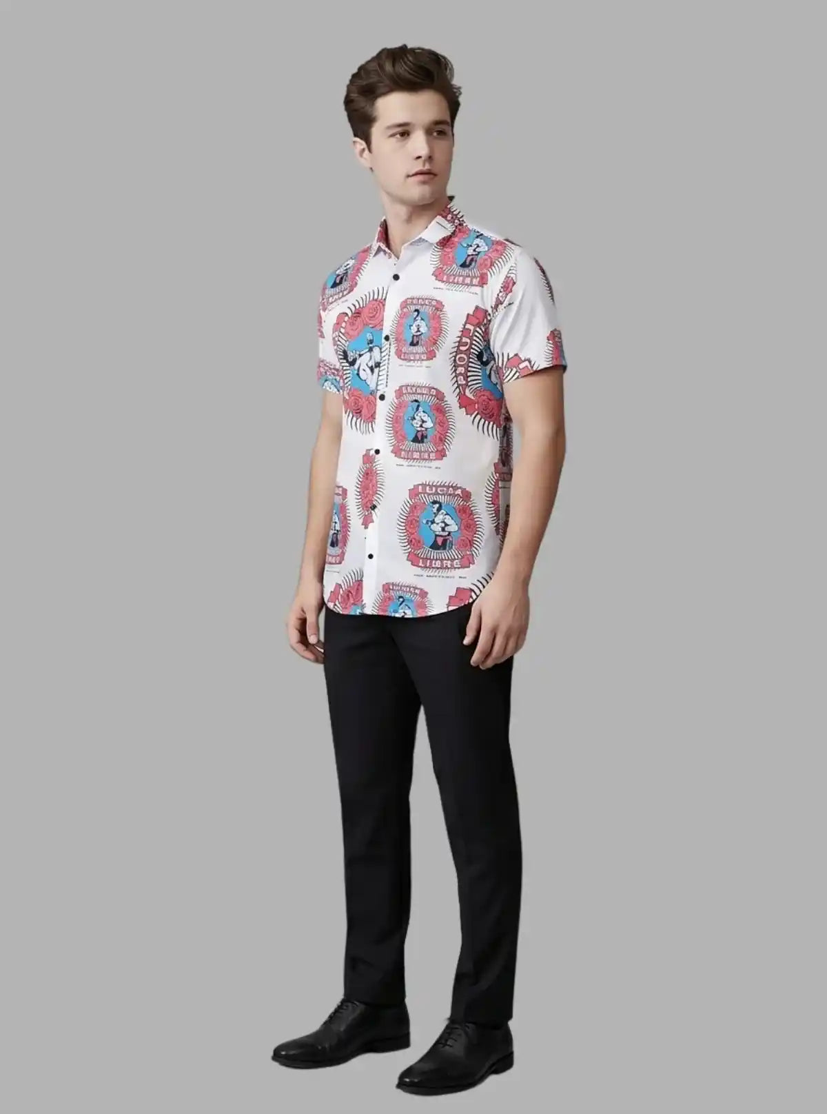 Men's Lucha Printed Poly Shirt – Bold Graphic Style by Boer and Fitch