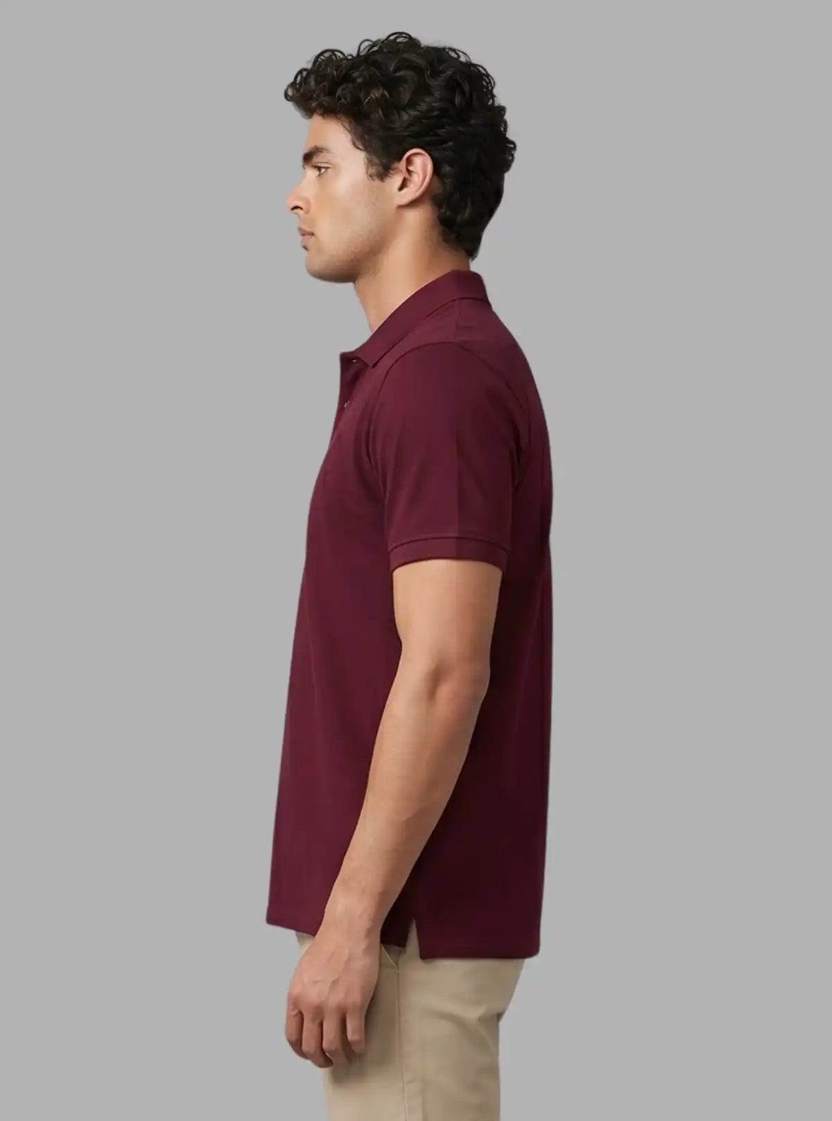 Men’s Burgundy Polo T-Shirt with Collar & Cuff | 100% Cotton Piqué Knit | Boer & Fitch