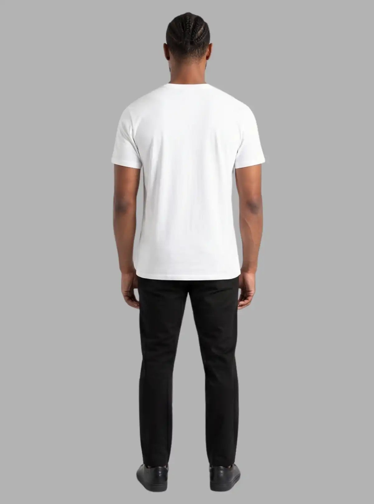 Men's White Crew Neck T-Shirt with Devil Print in 100% Cotton Jersey