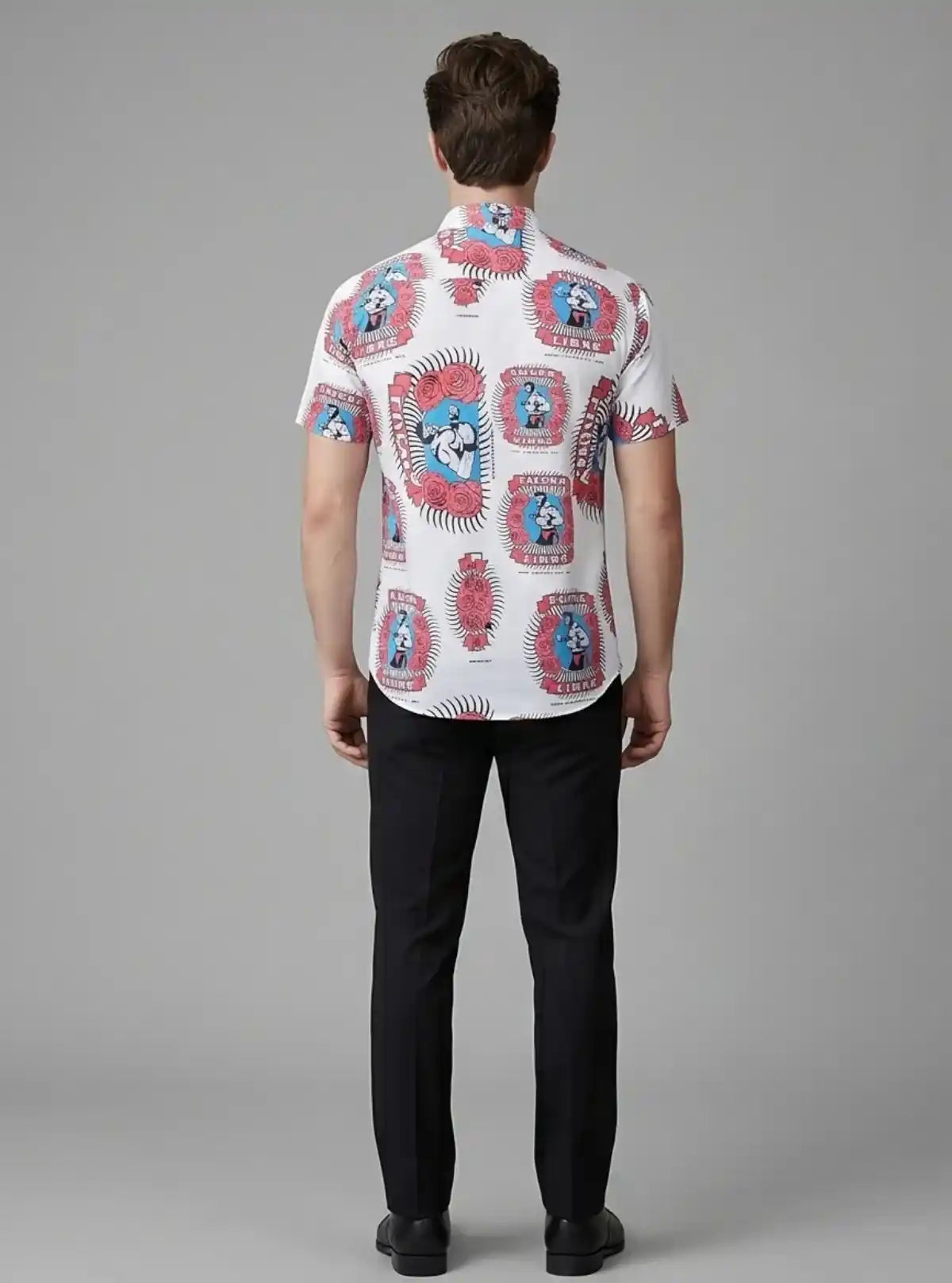 Men's Lucha Printed Poly Shirt – Bold Graphic Style by Boer and Fitch
