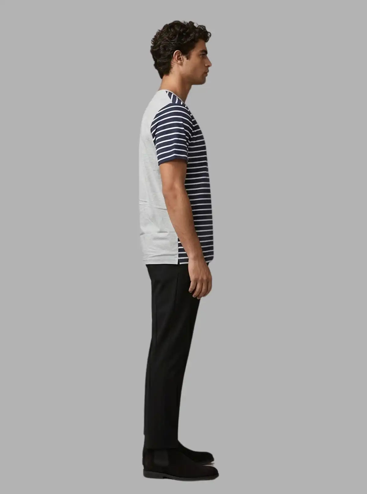 Men’s Navy Striped Crew Neck T-Shirt – Stylish & Comfortable | Boer & Fitch