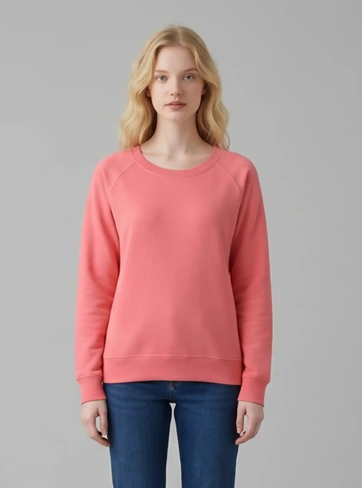 Women’s Dark Pink Full Sleeve Round Neck Pullover in Cotton Fleece