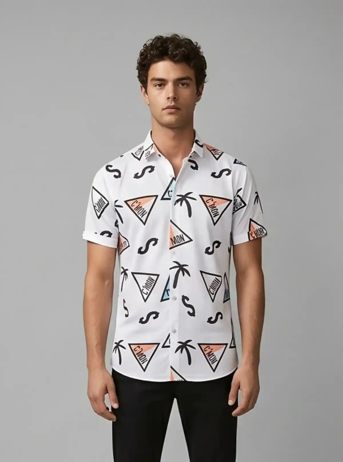 Men's Abstract Printed Poly Shirt – Bold, Modern & Lightweight by Boer and Fitch
