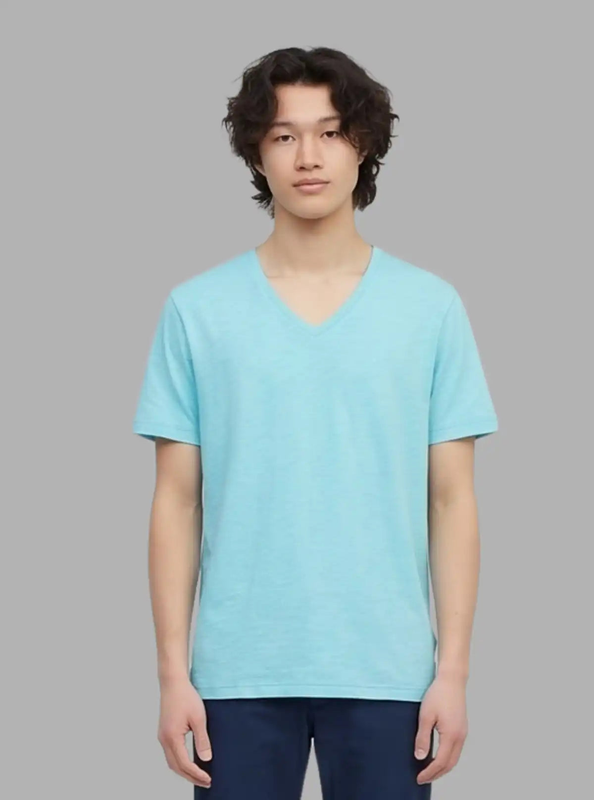Vintage Blue V-Neck T-Shirt for Men – Casual Cotton Tee by Boer and Fitch