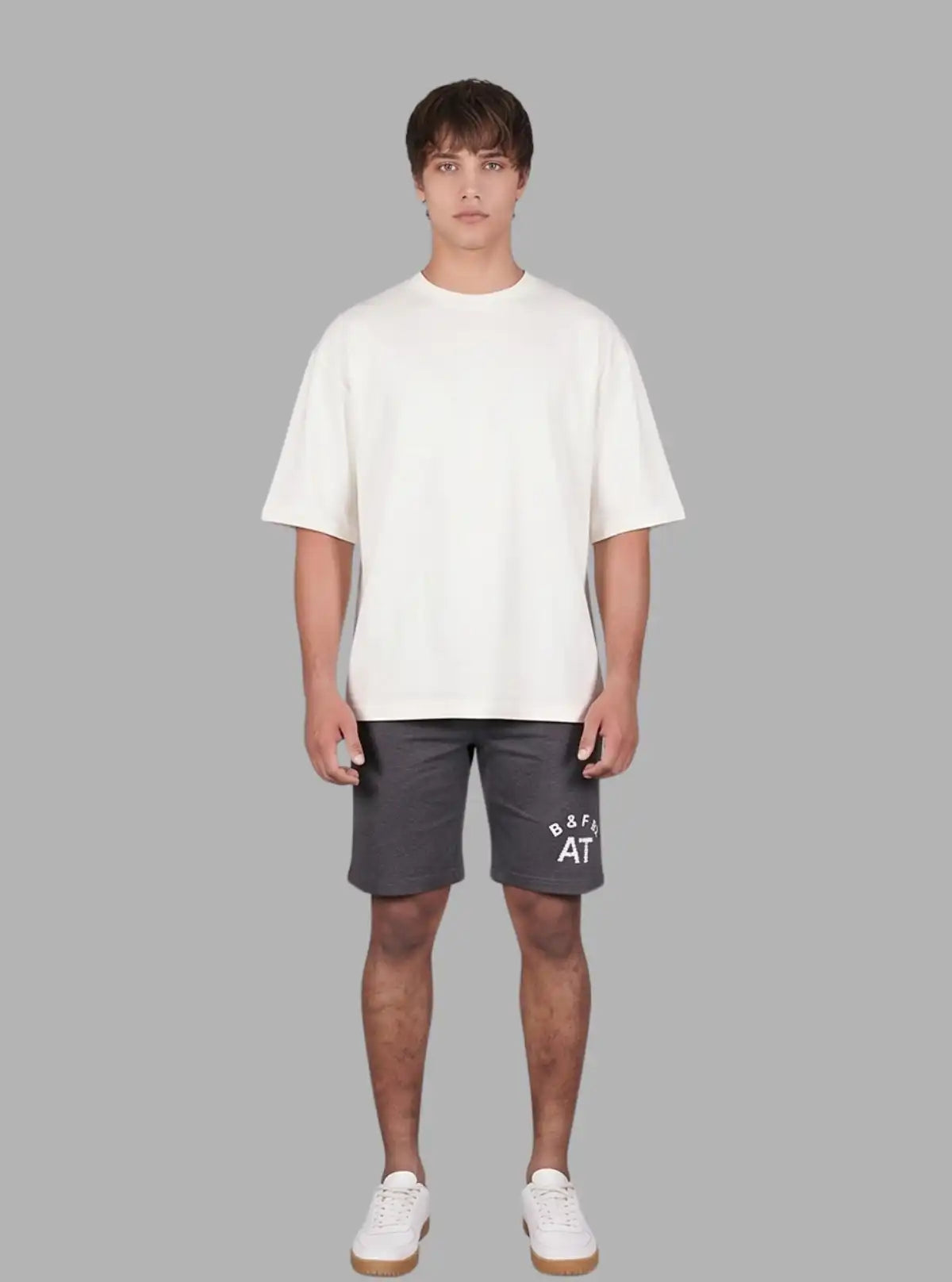 Charcoal Melange Jersey Shorts for Men – Casual Cotton Shorts by Boer and Fitch