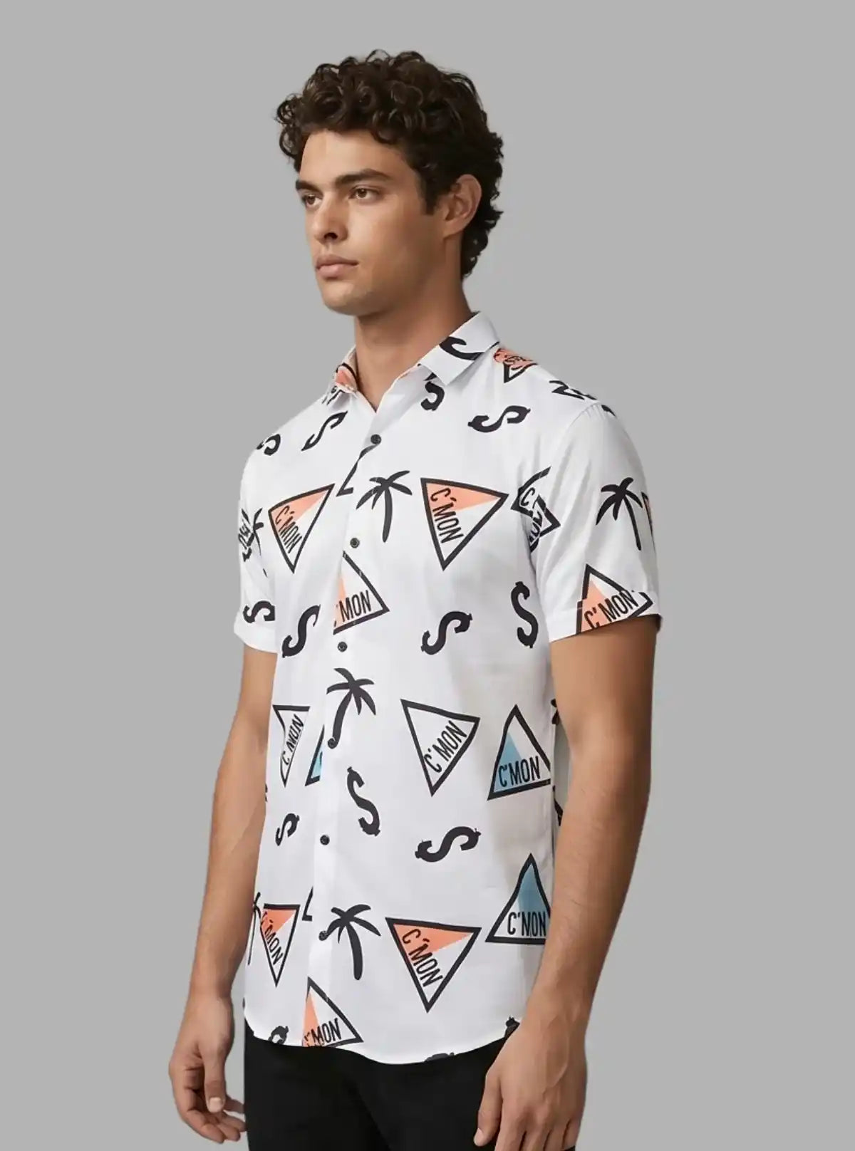 Men's Abstract Printed Poly Shirt – Bold, Modern & Lightweight by Boer and Fitch
