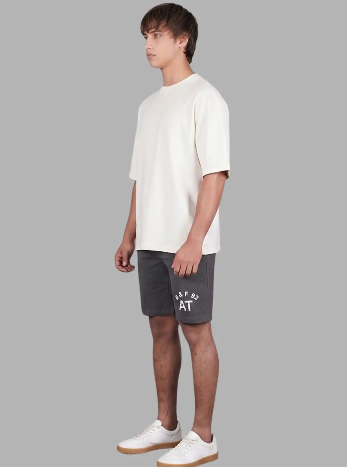 Charcoal Melange Jersey Shorts for Men – Casual Cotton Shorts by Boer and Fitch