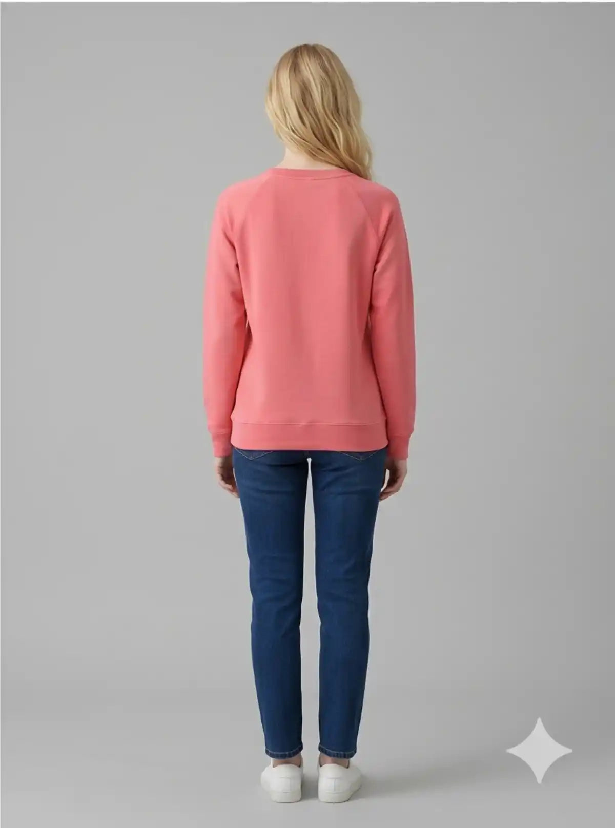 Women’s Dark Pink Full Sleeve Round Neck Pullover in Cotton Fleece