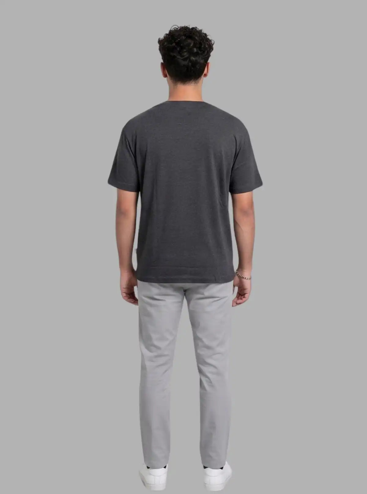 Men’s Charcoal Melange Round Neck Half Sleeve Vest – Everyday Comfort 