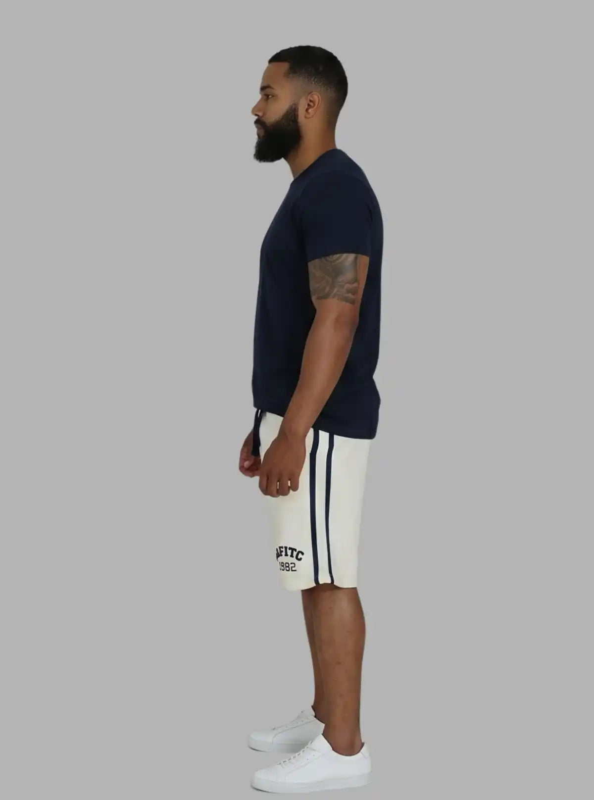 White Piping Fleece Shorts for Men – Casual Comfort Shorts by Boer and Fitch