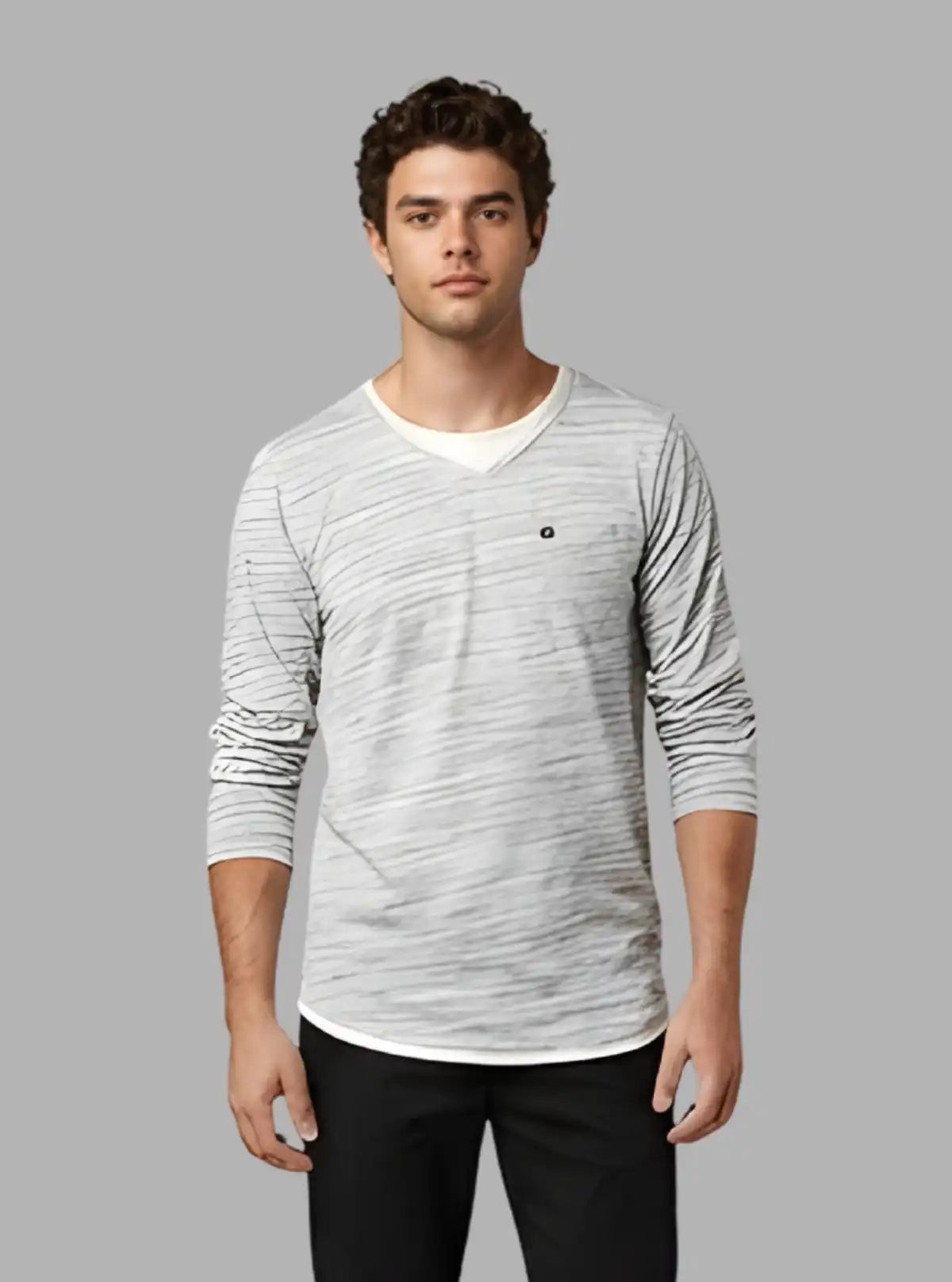 Fancy V Neck Slub Jersey Long Sleeve T-Shirt – Boer and Fitch