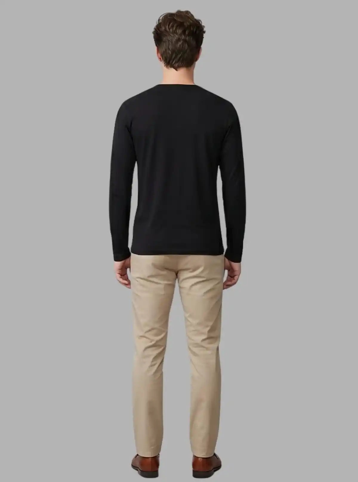Men’s Black Waffle Knit Henley T-Shirt – Classic, Textured Comfort