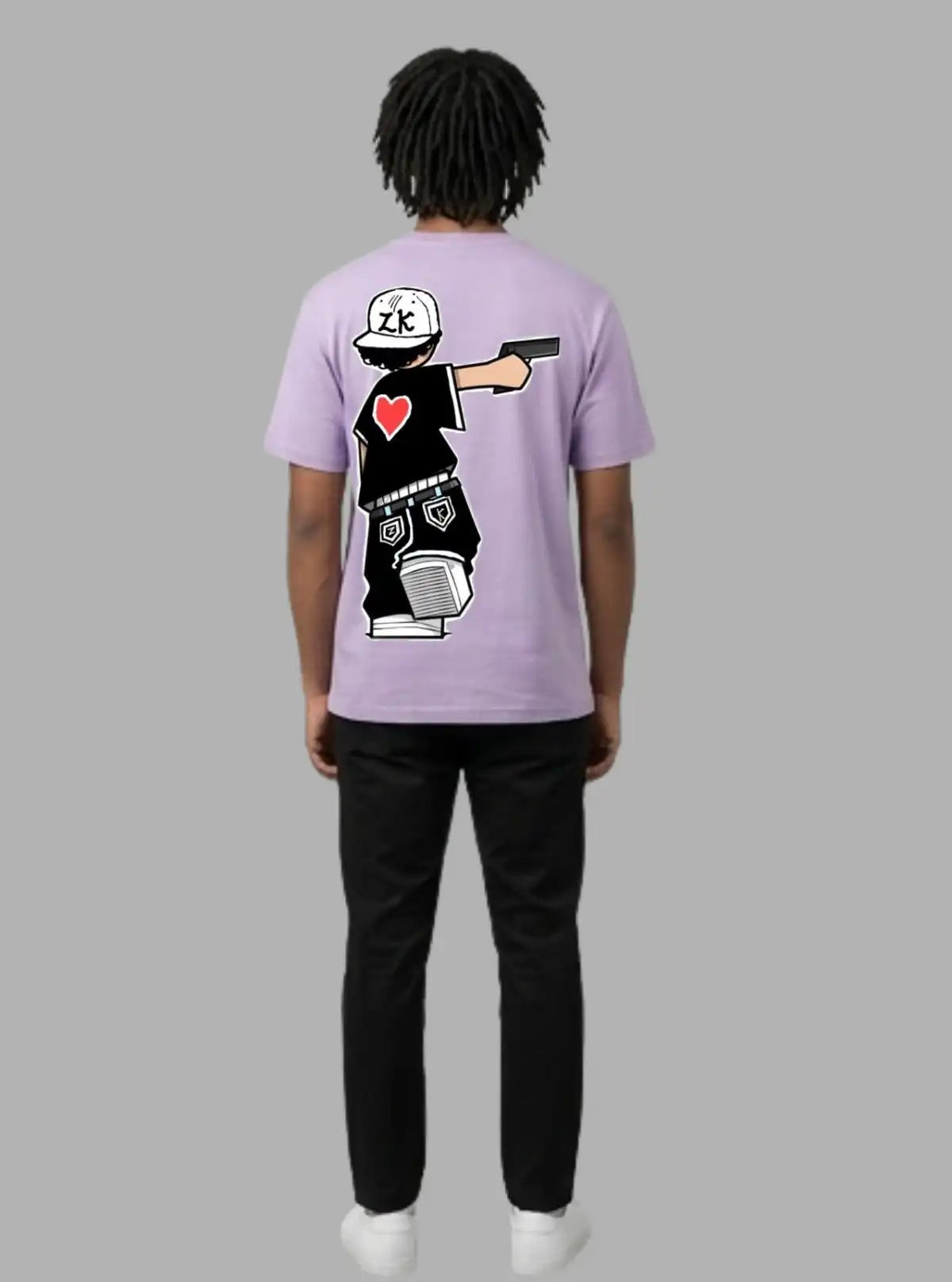 Boer and Fitch Men's Lavender Cool Boy Printed Cotton T-Shirt | Graphic Crew Neck Tee