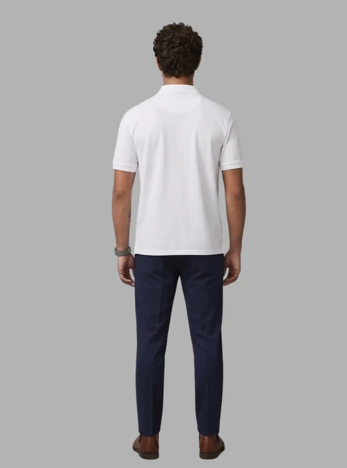 Men’s White Pique Polo T-Shirt – Classic Fit, Breathable Cotton Elegance