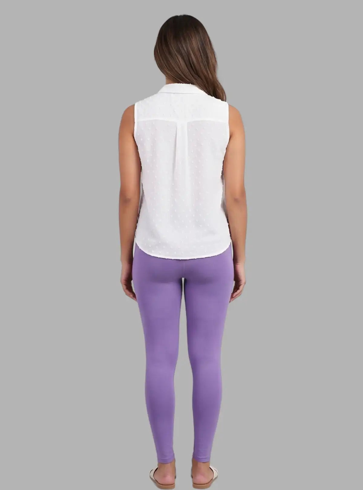 Women's Lilac Ankle Legging – Cotton Elastane Feather-Touch Jersey by Boer & Fitch