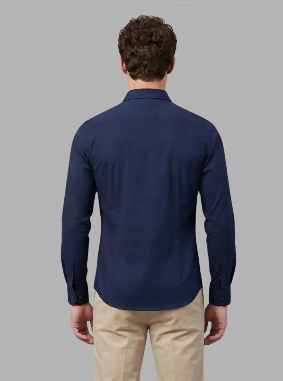Men's Navy Long Sleeve Poly Shirt – Sharp, Sophisticated & Versatile by Boer and Fitch