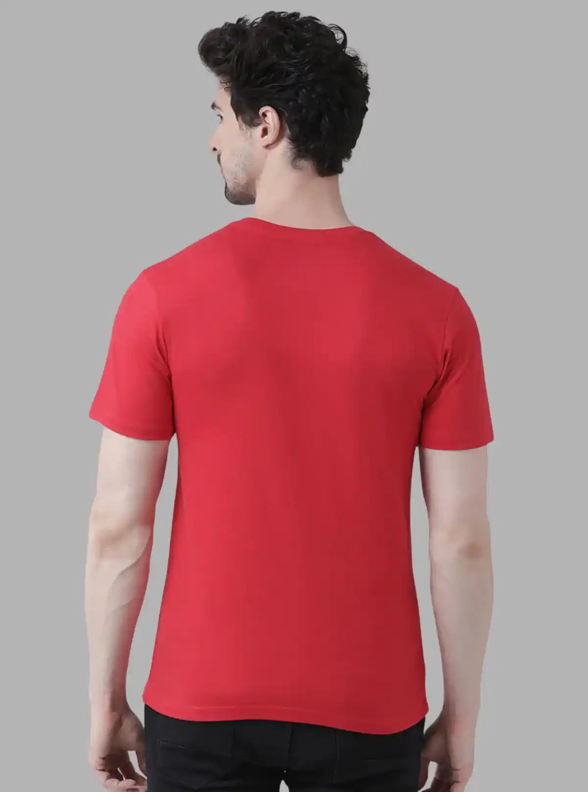 Men’s Red Basic V-Neck T-Shirt – Classic Fit Cotton Tee for Daily Wear