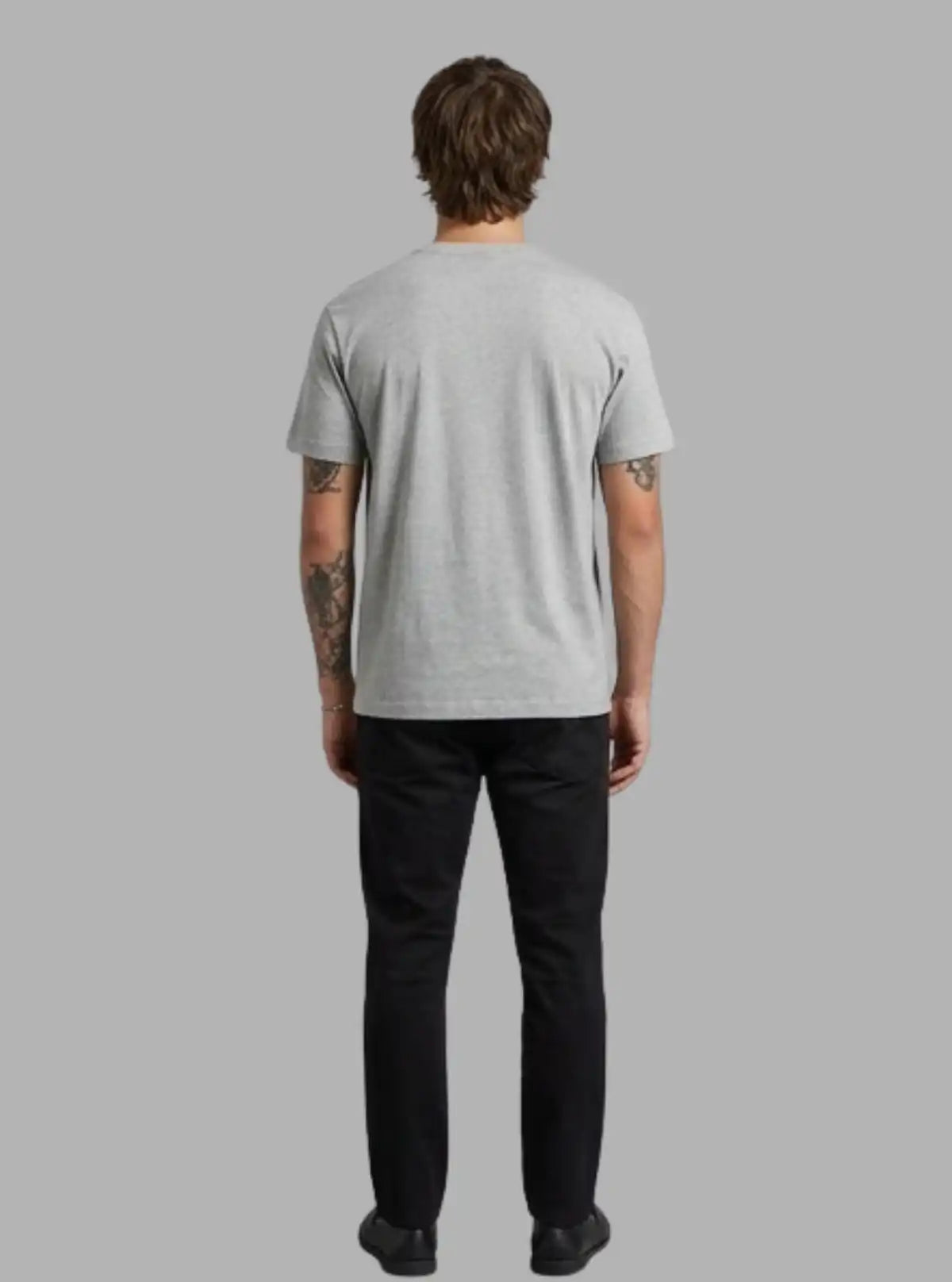 Boer and Fitch Men’s Grey Melange Crew Neck T-Shirt 