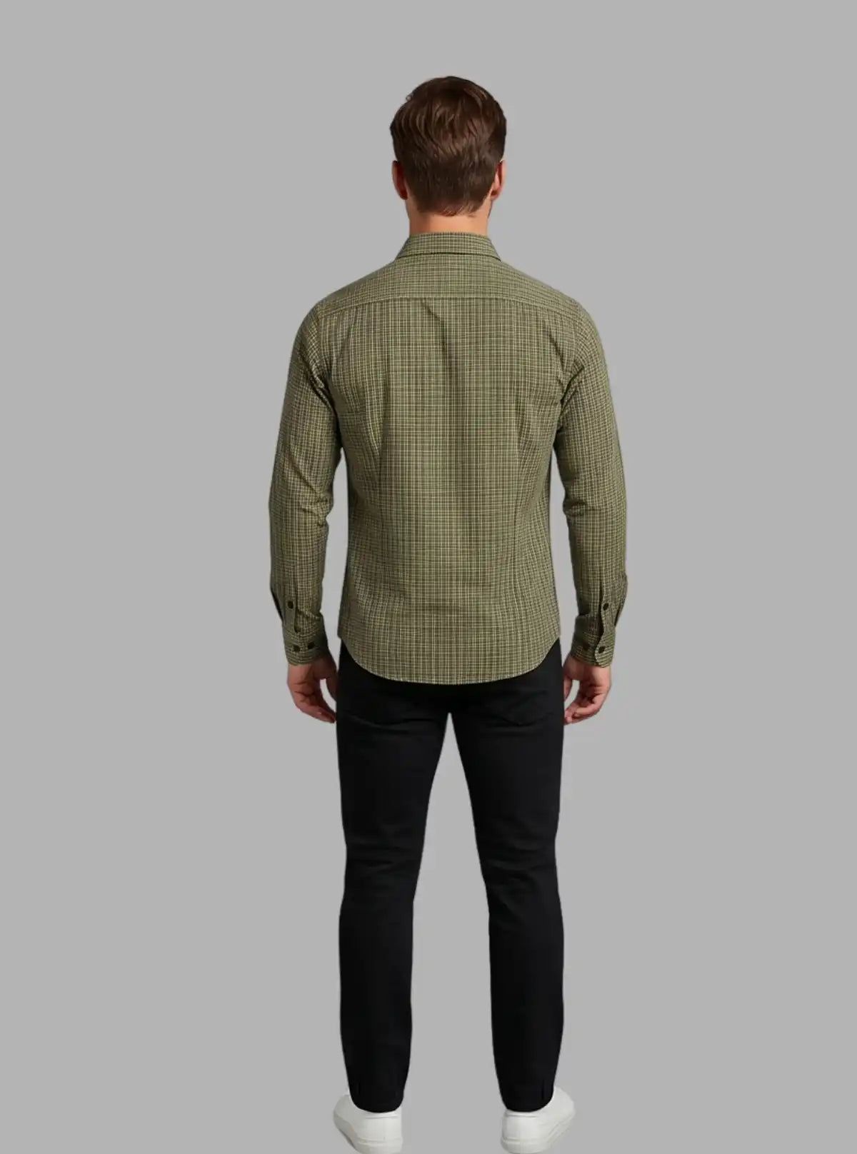Yellow Checked Slim Fit Full Sleeve Shirt for Men – Casual & Smart by Boer and Fitch