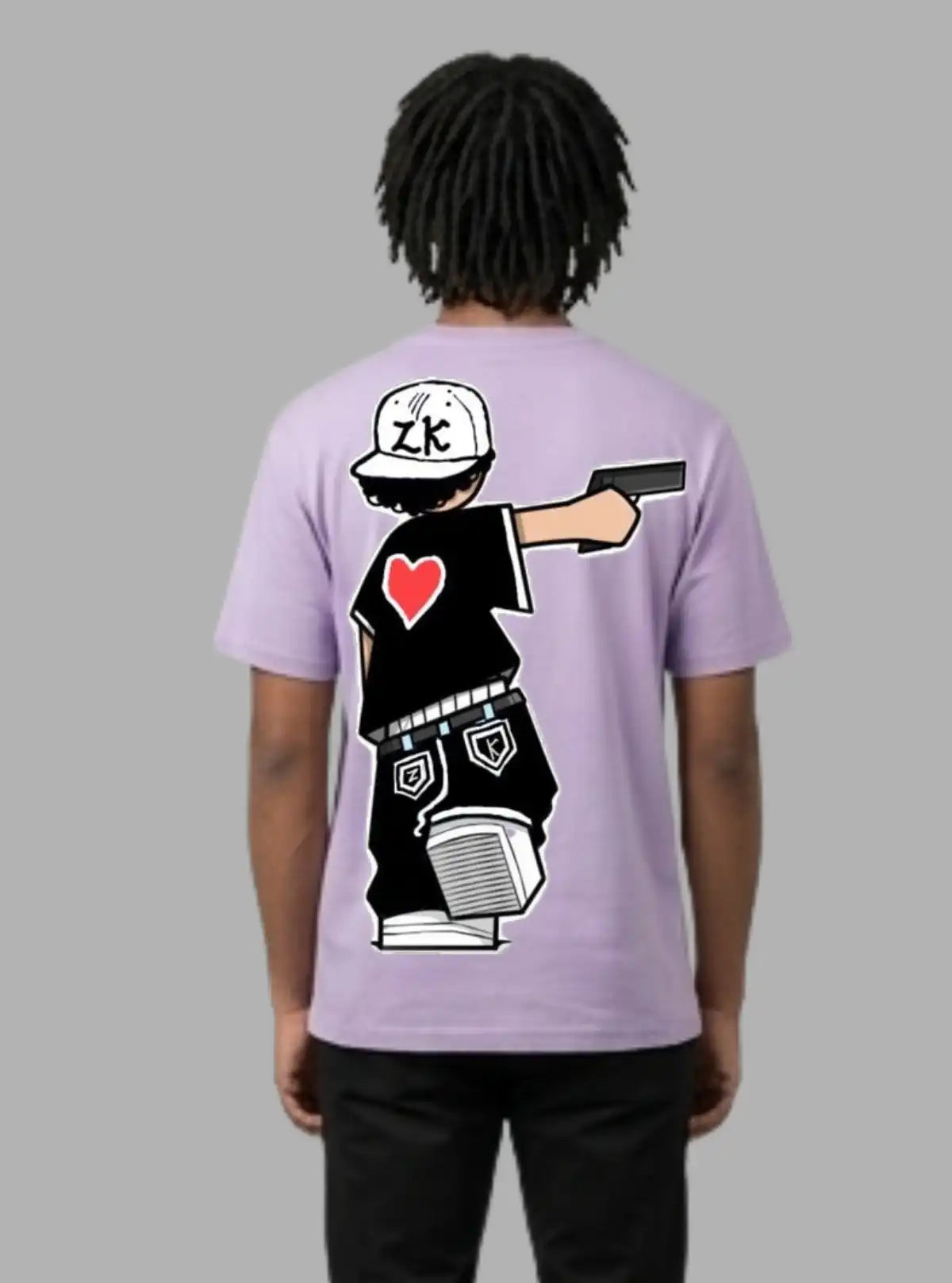Boer and Fitch Men's Lavender Cool Boy Printed Cotton T-Shirt | Graphic Crew Neck Tee