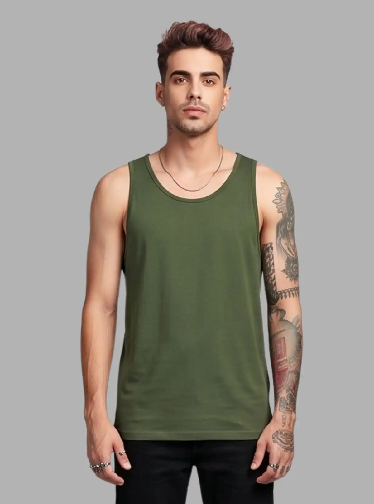 Men’s Olive Green Tank Top – Comfortable & Stylish | Boer & Fitch
