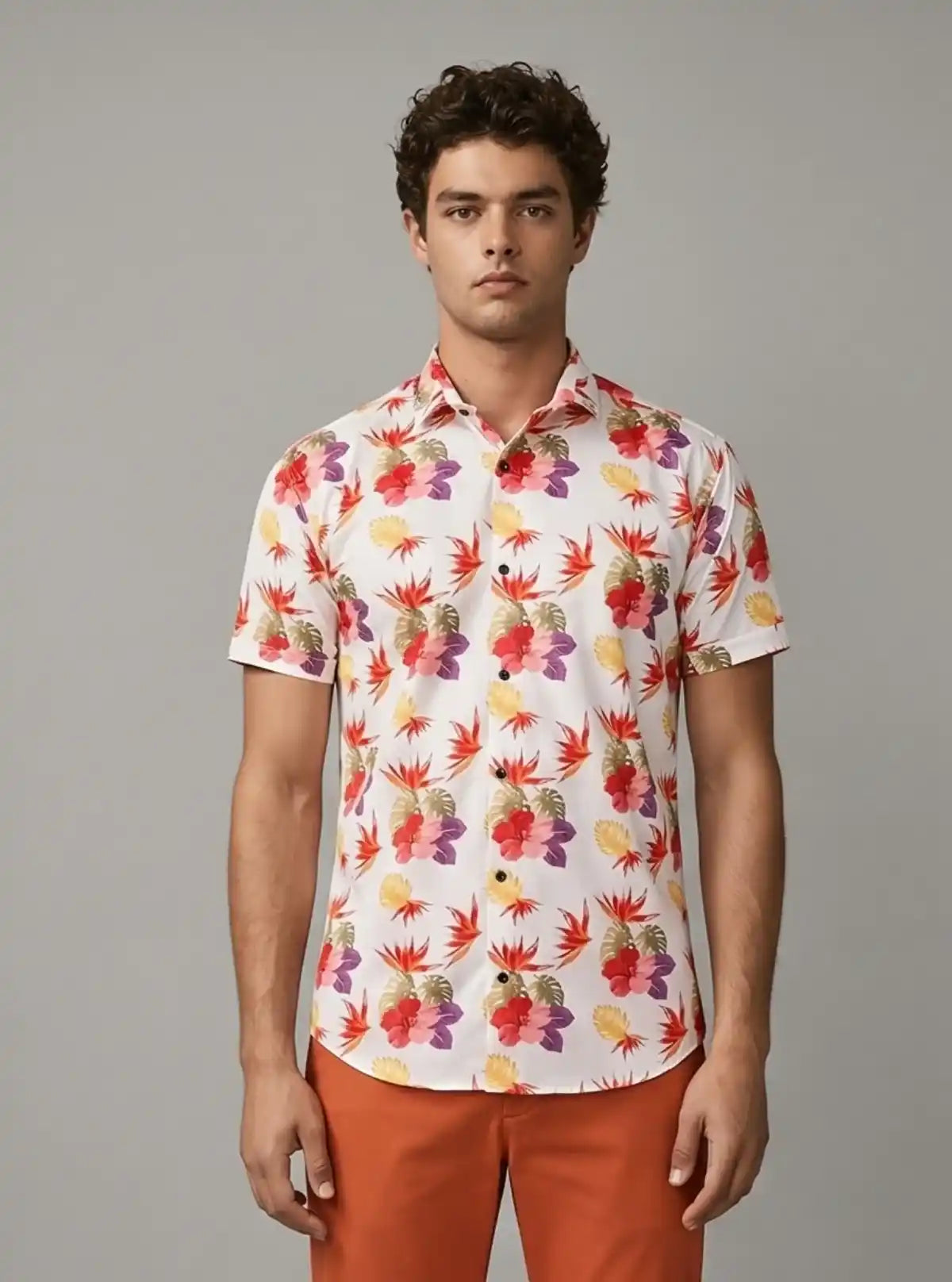 Men's Multicolour Floral Printed Poly Shirt – Vibrant & Breezy by Boer and Fitch