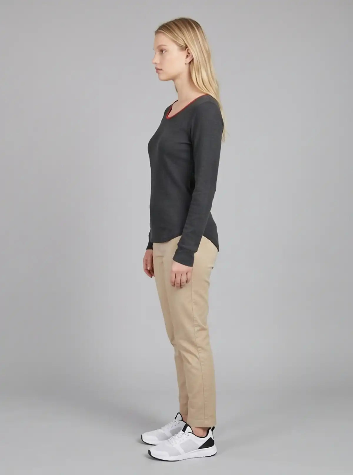 Women’s Black Waffle Knit Long Sleeve Top – Stylish & Comfortable | Boer & Fitch
