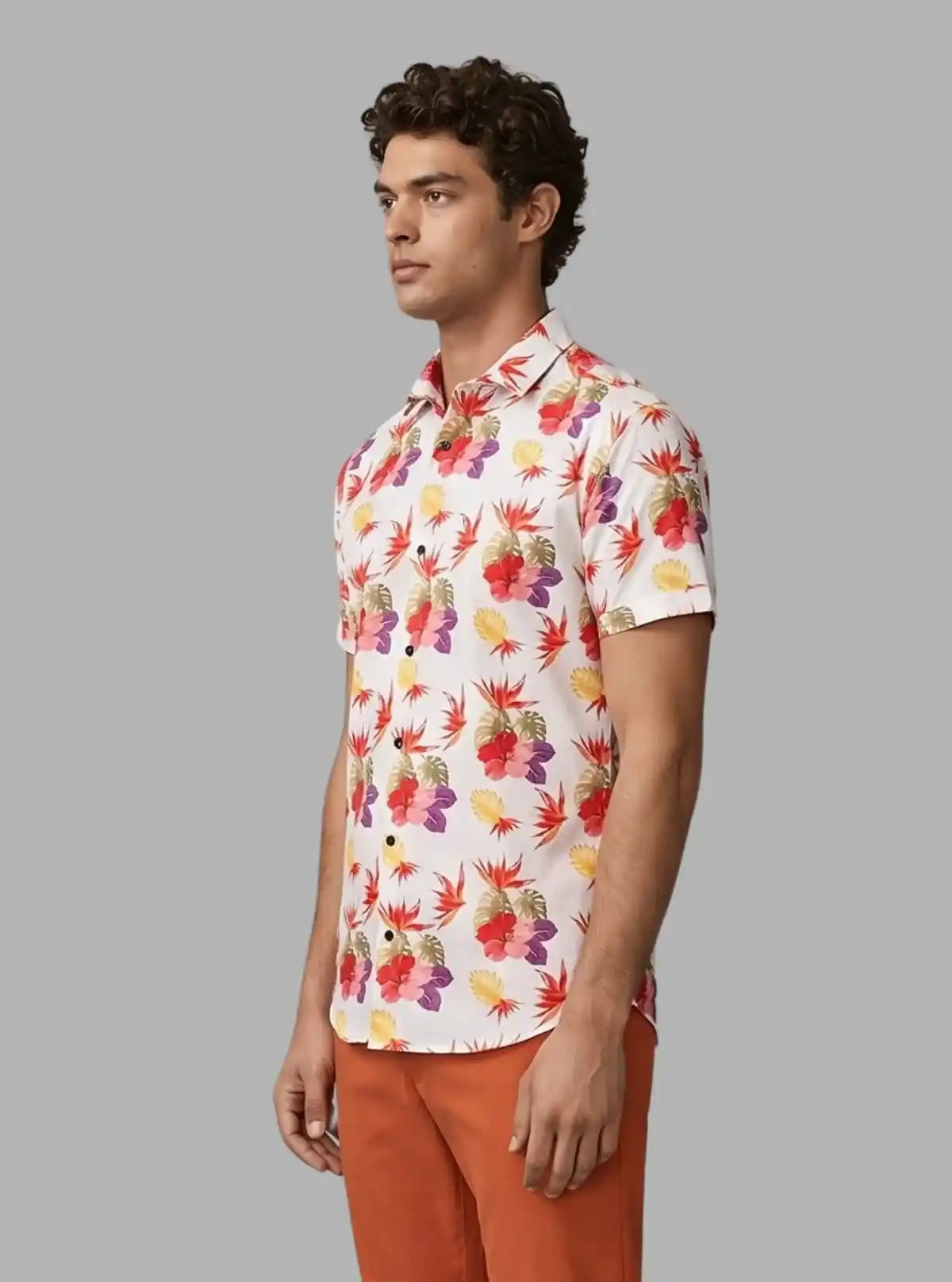 Men's Multicolour Floral Printed Poly Shirt – Vibrant & Breezy by Boer and Fitch