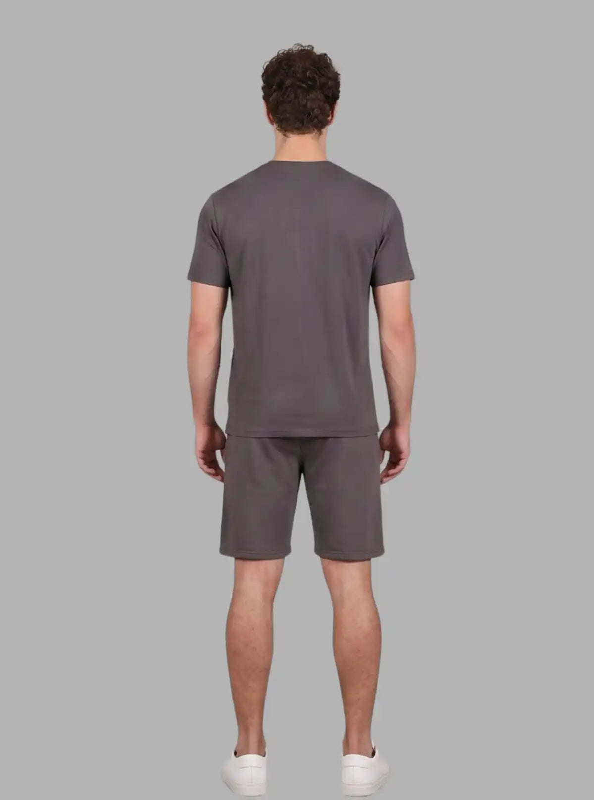 Grey Printed Fleece Shorts for Men – Casual Comfort Wear by Boer and Fitch