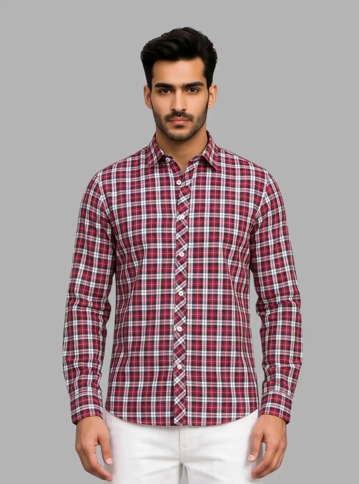 Red Checked Slim Fit Full Sleeve Shirt for Men – Casual & Smart by Boer and Fitch