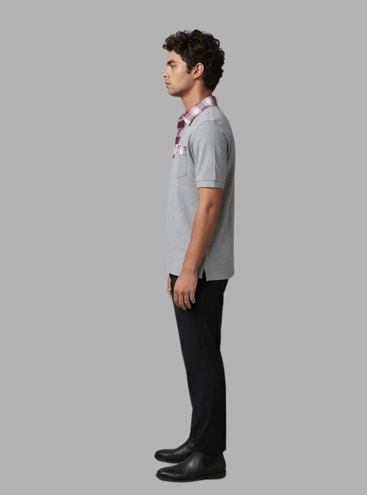 Grey Mélange Coral Collar Polo T-Shirt for Men – Stylish Casual by Boer and Fitch (Copy)