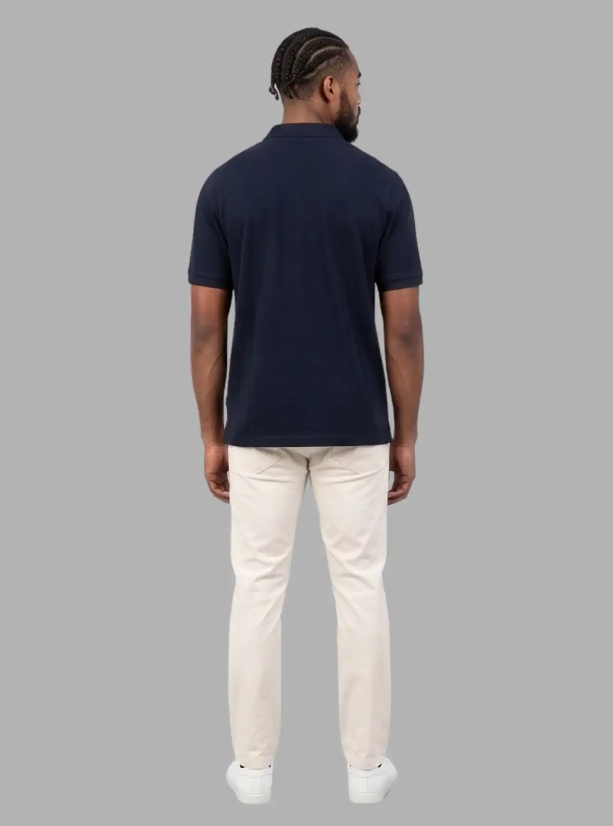Men’s Navy Polo T-Shirt with Collar & Cuff | 100% Cotton Piqué Knit | Boer & Fitch