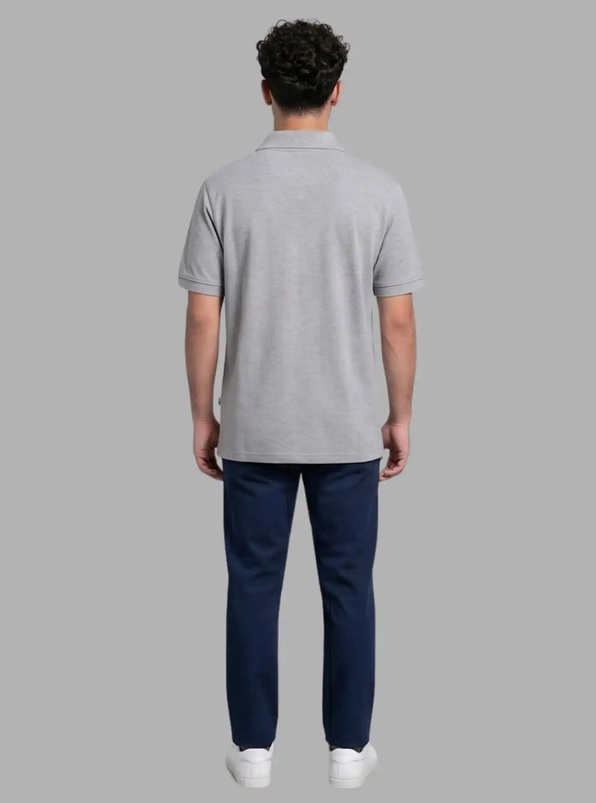 Grey Melange Chest Embroidery Polo T-Shirt for Men – Boer and Fitch