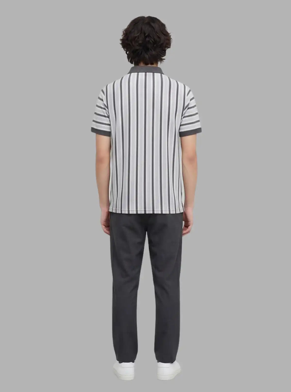 Grey Melange Striped Polo T-Shirt for Men – Boer and Fitch