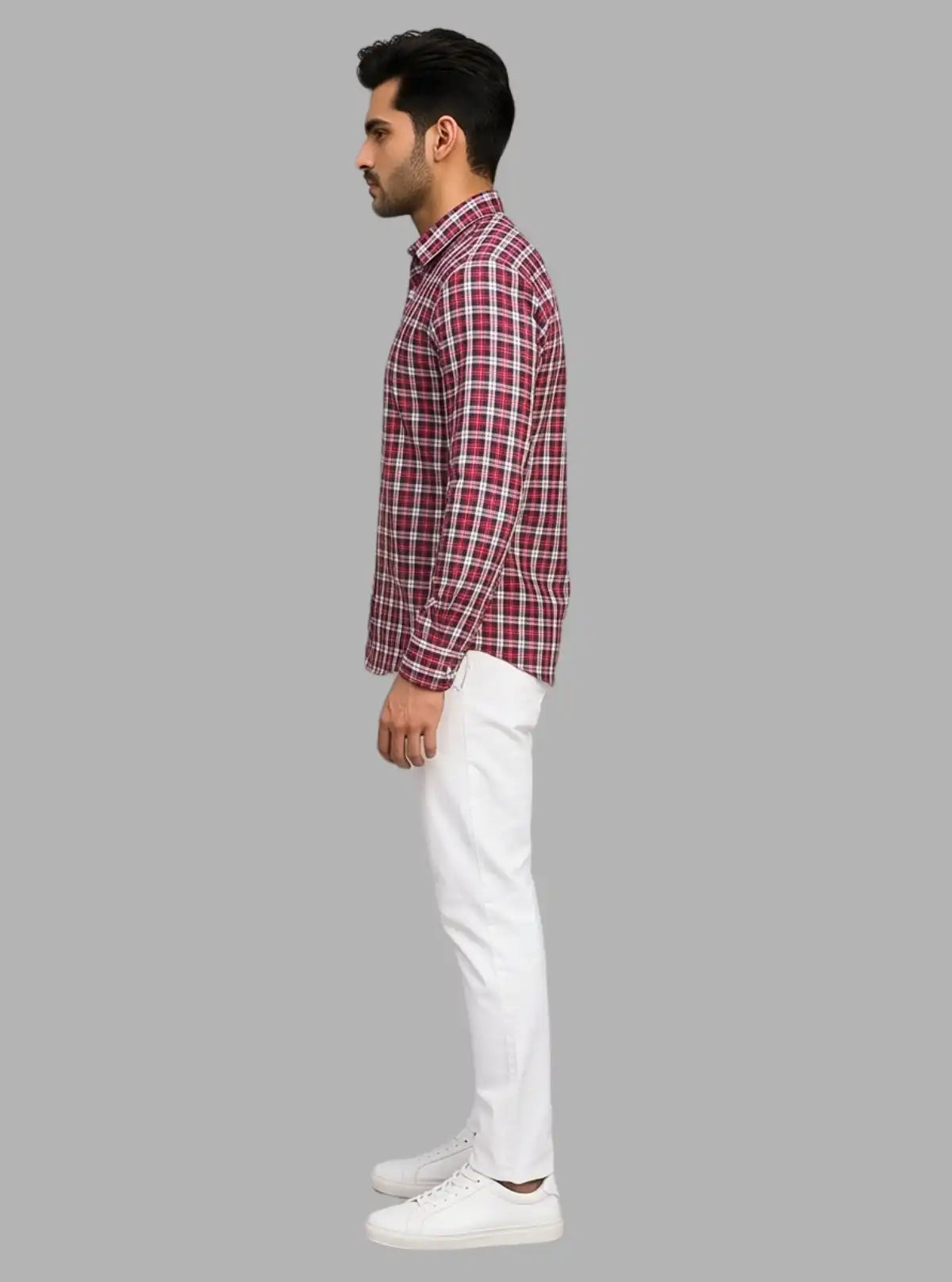 Red Checked Slim Fit Full Sleeve Shirt for Men – Casual & Smart by Boer and Fitch