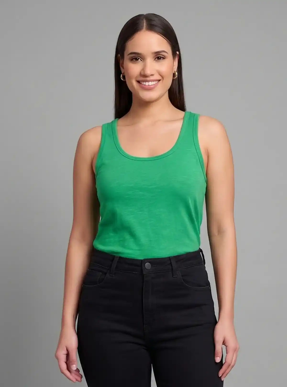 Women’s Solid Green Sleeveless Top – Boer and Fitch