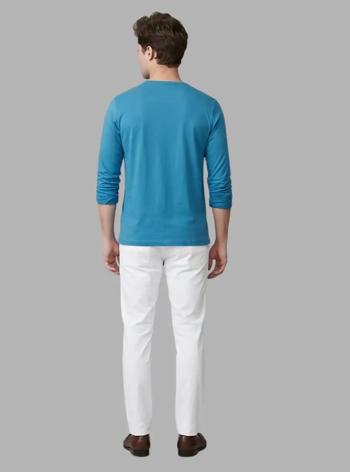 Men’s Blue Slim Fit Henley T-Shirt – Smart, Sleek & Comfortable