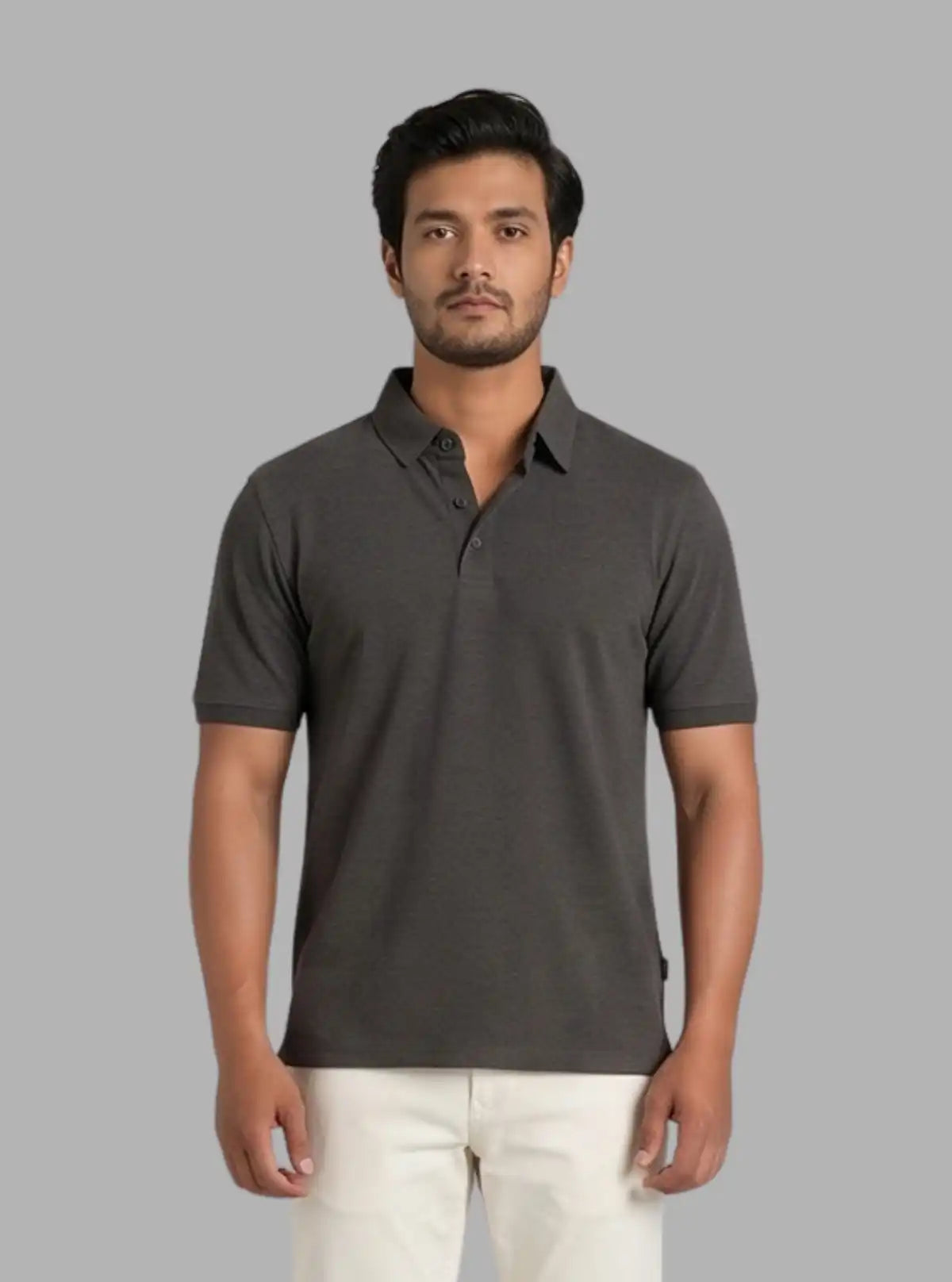 Men’s Dark Melange Polo T-Shirt – Stylish & Comfortable | Boer & Fitch