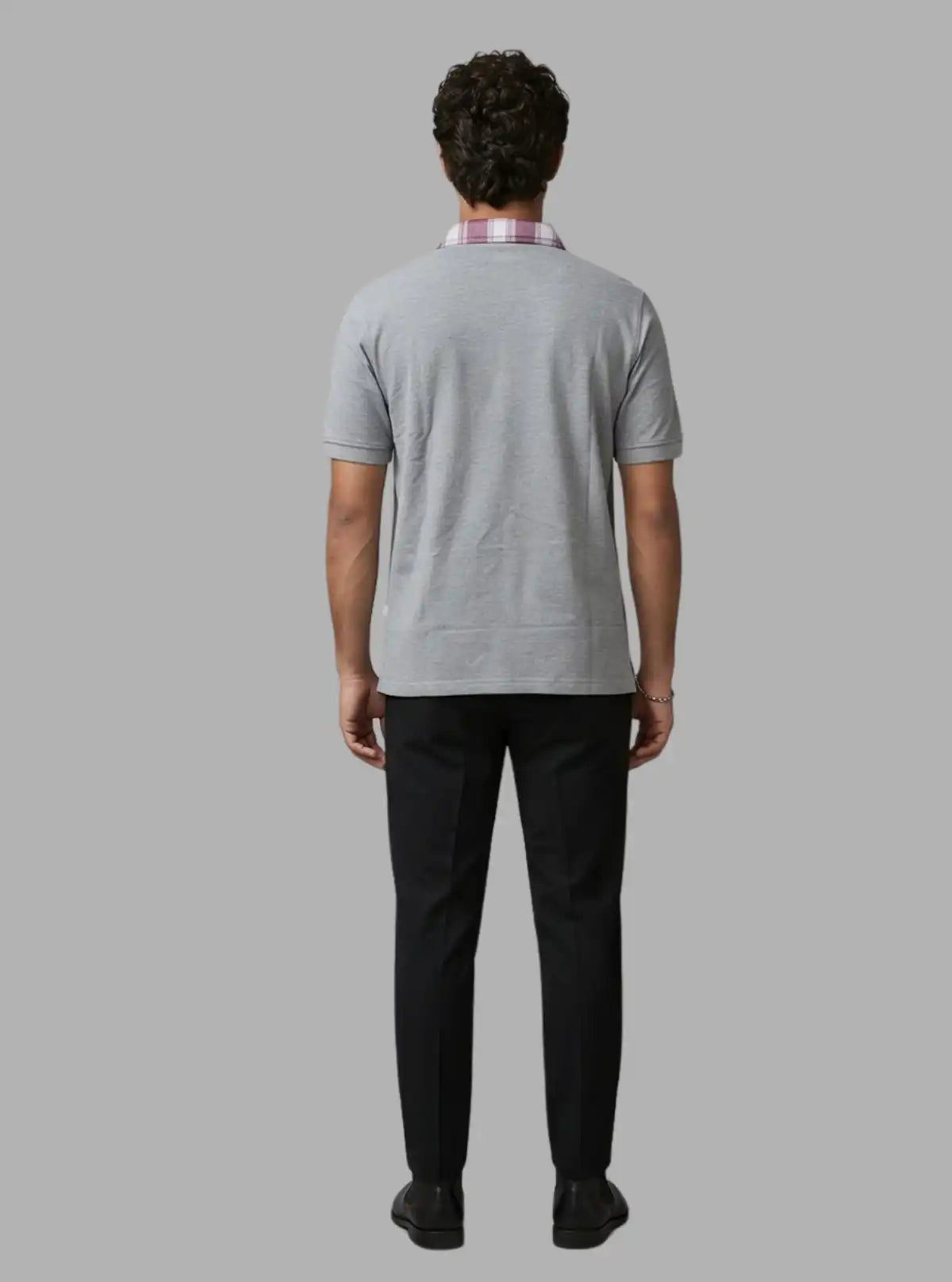 Grey Mélange Coral Collar Polo T-Shirt for Men – Stylish Casual by Boer and Fitch 