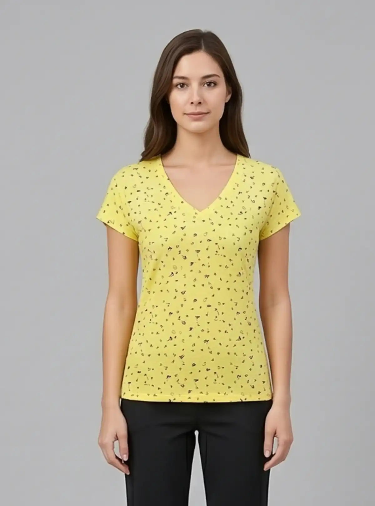 Women’s Yellow AOP Printed Top – Trendy & Comfortable | Boer & Fitch