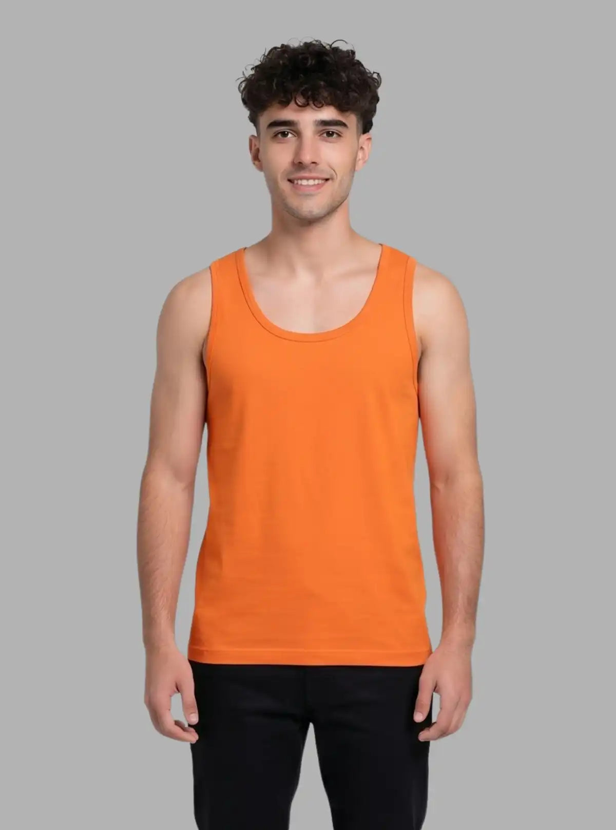 Men’s Orange Ribbed Vest – Stylish Summer Essential | Boer & Fitch