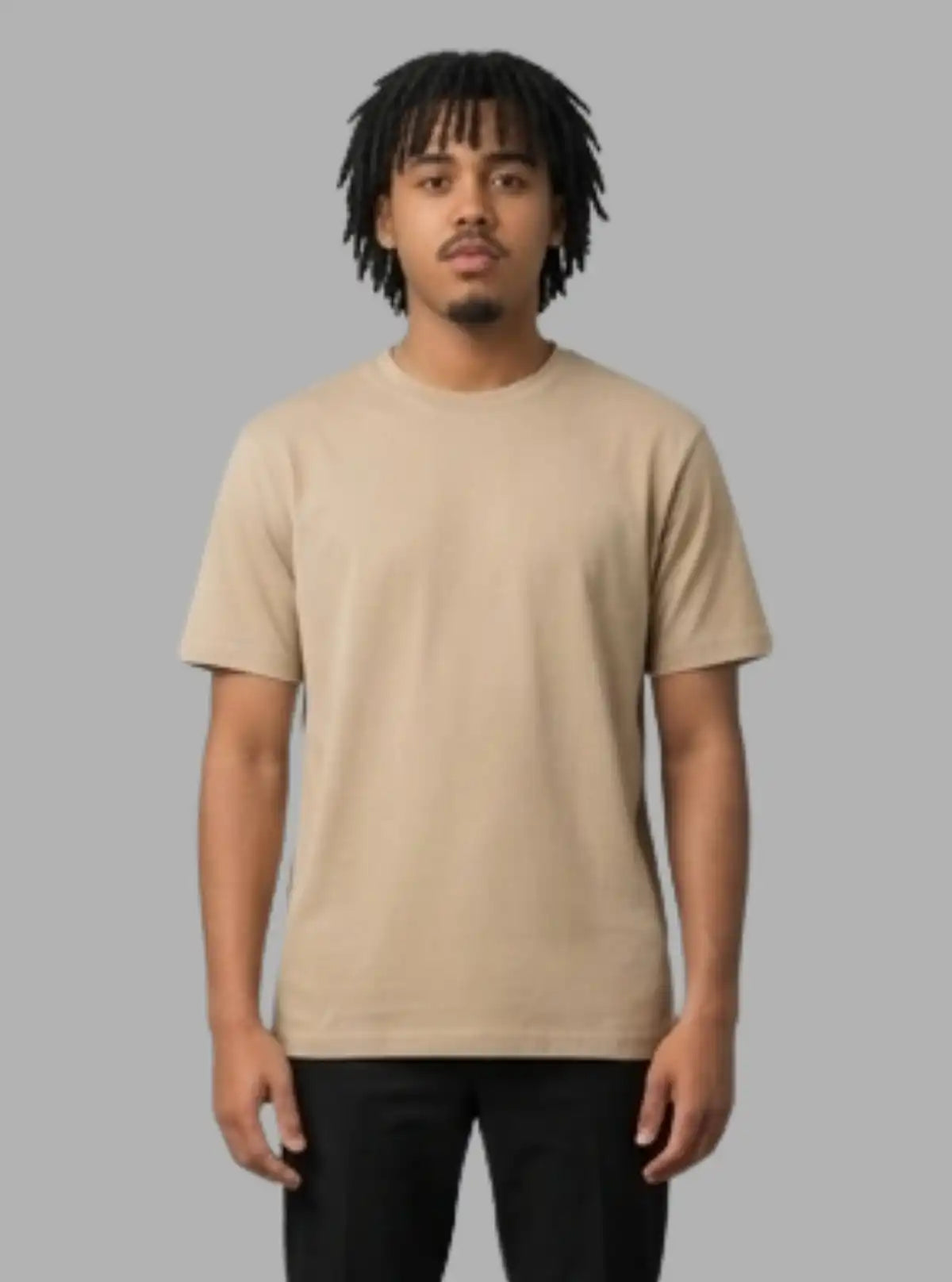 Boer and Fitch Men's Beige Streetwear Graphic Cotton T-Shirt | Crew Neck Tee