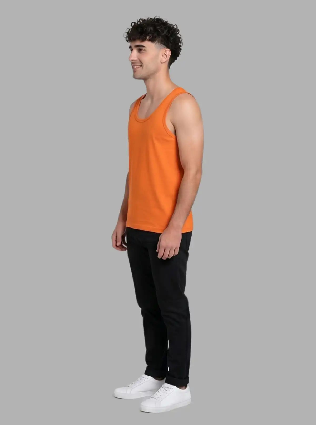 Men’s Orange Ribbed Vest – Stylish Summer Essential | Boer & Fitch